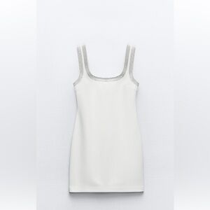 Zara brand new Sleeveless Dress with Silver Trim